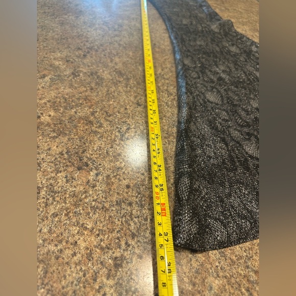 Wisteria Lane Python Bell Bottom Pants Size Large Black Silver Pull On - Picture 12 of 12